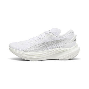 Deviate NITROâ„¢ 3 Running Shoes Men in White/Feather Gray/Silver, Size 7, Synthetic by PUMA Shoes