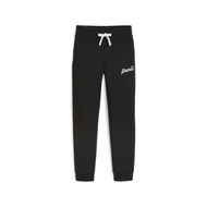 Detailed information about the product ESS+ Women's Script Sweatpants in Black, Size Large, Cotton/Polyester by PUMA