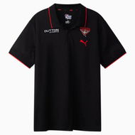Detailed information about the product Essendon FC 2026 Men's Team Polo Top in Black/Red/Efc, Size Medium by PUMA