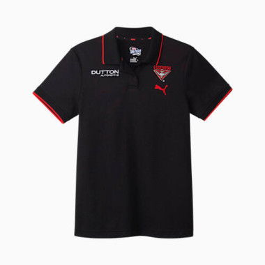 Essendon FC 2026 Women's Team Polo Top in Black/Red/Efc, Size XS by PUMA