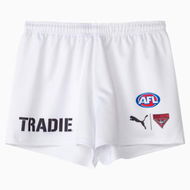 Detailed information about the product Essendon Football Club 2025 Men's Replica Away Shorts in White/Red/Efc, Size Large by PUMA