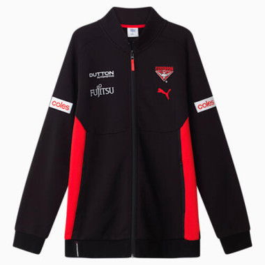 Essendon Football Club 2025 Unisex Team Jacket in Black/Red/Efc, Size Medium by PUMA