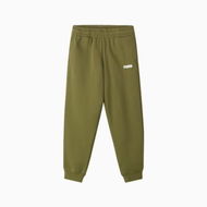 Detailed information about the product Essentials Logo Fleece Sweatpants Youth Top in Olive Green, Size Large, Cotton by PUMA