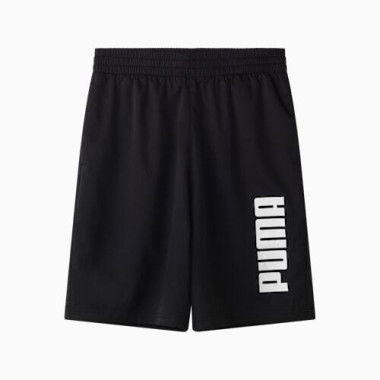 ESSENTIALS Logo Woven Men's Shorts 9 in Black, Size Small by PUMA