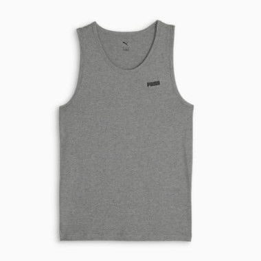 Essentials Men's Logo Tank Top in Medium Gray Heather, Cotton by PUMA