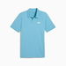 ESSENTIALS Men's Small Logo Pique Polo Top in Dusty Aqua, Size Medium, Cotton/Elastane by PUMA. Available at Puma for $55.00