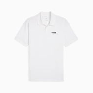 Detailed information about the product ESSENTIALS Men's Small Logo Pique Polo Top in White, Size XL, Cotton/Elastane by PUMA