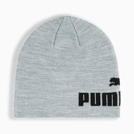 Detailed information about the product Essentials Mid Crown Cuffless Beanie in Light Gray Heather/Black, Acrylic/Polyamide/Elastane by PUMA