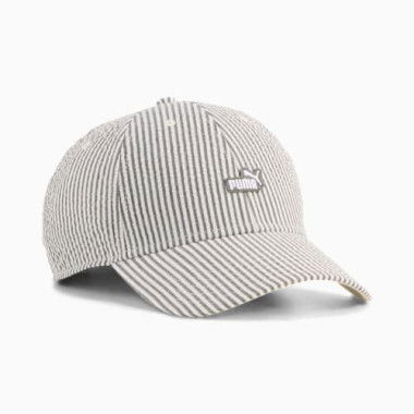 Essentials No.1 Logo Baseball Cap in Black/Stripe, Polyester/Cotton by PUMA