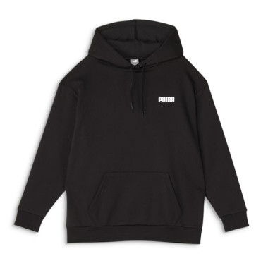 Essentials Relaxed Women's Fleece Hoodie in Black, Size Large by PUMA