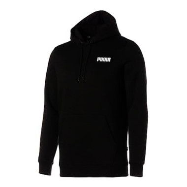 Essentials Small Logo Fleece Hoodie Men in Black, Size 2XL, Cotton by PUMA
