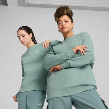 Essentials Small No. 1 Logo Relaxed Crew Women's Sweatshirt in Green Moon, Size XS, Cotton/Polyester by PUMA