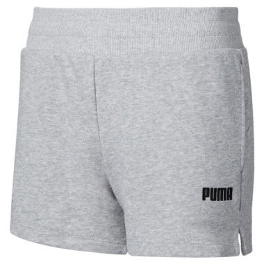 Essentials Women's Sweat Shorts in Light Gray Heather, Size Medium, Cotton/Elastane by PUMA