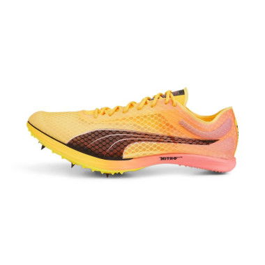 evoSPEED Distance Nitro Elite Unisex Track and Field Spikes Shoes in Sun Stream/Sunset Glow/Black, Size 10, Synthetic by PUMA Shoes