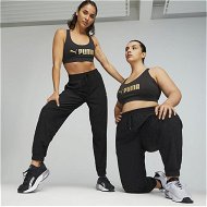 Detailed information about the product Fit Women's Mid Impact Training Bra in Black/Gold, Size XS, Polyester/Elastane by PUMA
