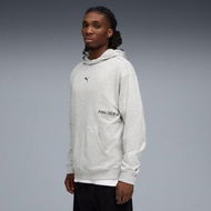 Detailed information about the product French Terry Men's Hoodie in Light Gray Heather, Size Medium, Polyester/Viscose/Cotton by PUMA