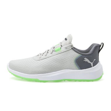 Fusion Crush Sport Men's Wide Golf Shoes in Ash Gray/Strong Gray/Fluro Green Pes, Size 7, Synthetic by PUMA Shoes