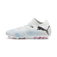 Detailed information about the product FUTURE 7 MATCH MG Men's Football Boots in White/Black/Poison Pink, Size 13, Textile by PUMA Shoes