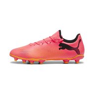 Detailed information about the product FUTURE 7 PLAY FG/AG Men's Football Boots in Sunset Glow/Black/Sun Stream, Size 10.5, Textile by PUMA Shoes