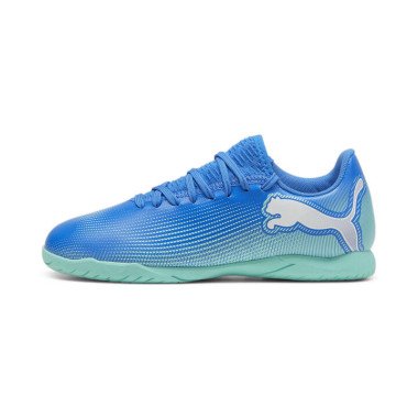 FUTURE 7 PLAY IT Football Boots Youth in Hyperlink Blue/Mint/White, Size 5, Textile by PUMA Shoes
