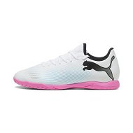 Detailed information about the product FUTURE 7 PLAY IT Men's Football Boots in White/Black/Poison Pink, Size 14, Textile by PUMA Shoes