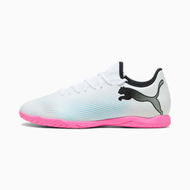 Detailed information about the product FUTURE 7 PLAY IT Men's Football Boots in White/Black/Poison Pink, Size 9.5, Textile by PUMA Shoes