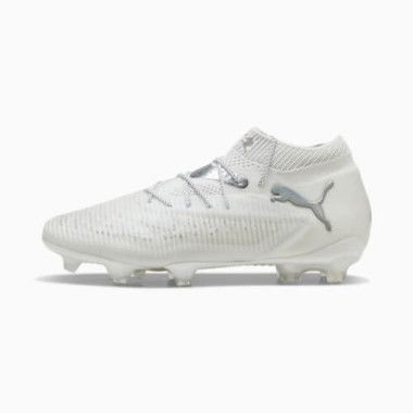 FUTURE 8 ULTIMATE FG Football Boots Unisex in White/Matte Silver, Size 4.5, Textile by PUMA Shoes
