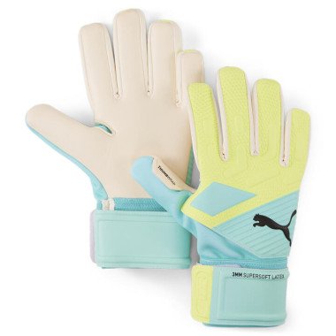 FUTURE Match Negative Cut Unisex Football Goalkeeper Gloves in Electric Peppermint/Fast Yellow, Size 11, Polyester by PUMA