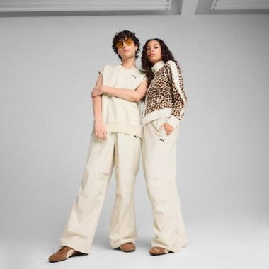 FUTURE.PUMA.ARCHIVE Unisex Oversized Pants in Alpine Snow, Size Small, Cotton