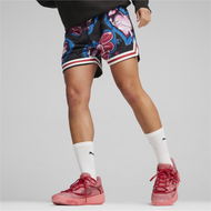 Detailed information about the product Game Love Women's Basketball Shorts in Black/Aop, Size Large, Polyester by PUMA