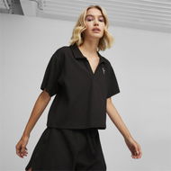 Detailed information about the product HER Women's Polo Top in Black, Size Large, Cotton/Polyester/Elastane by PUMA