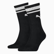 Detailed information about the product Heritage Stripe Crew Socks (2 Pairs) Unisex in Black, Size 3.5