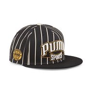 Detailed information about the product Hometown Heroes Flat Brim Cap in Black/Archive Green, Cotton by PUMA