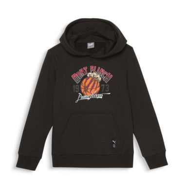 Hoops Men's Basketball Hoodie in Black, Size 4T by PUMA