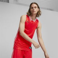 Detailed information about the product Hoops Team Men's Basketball Jersey Shirt in Red, Size Large, Polyester by PUMA