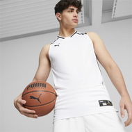 Detailed information about the product Hoops Team Men's Basketball Jersey Shirt in White, Size Small, Polyester by PUMA