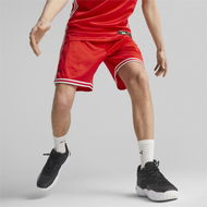 Detailed information about the product Hoops Team Men's Basketball Shorts in Red, Size Small, Polyester by PUMA