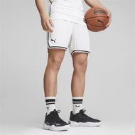 Detailed information about the product Hoops Team Men's Basketball Shorts in White, Size Small, Polyester by PUMA