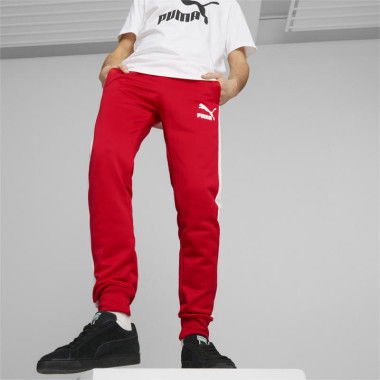 Iconic T7 Men's Track Pants in High Risk Red, Size Small, Cotton by PUMA