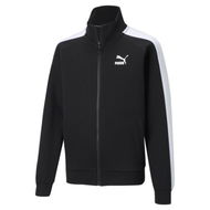 Detailed information about the product Iconic T7 Track Jacket Youth in Black/White, Size 4T, Cotton/Polyester by PUMA