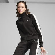 Detailed information about the product ICONIC T7 Women's Track Jacket in Black, Size Large, Polyester/Cotton by PUMA