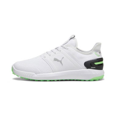 IGNITE ELEVATE Men's Golf Shoes in White/Fluro Green Pes/Black, Size 7, Synthetic by PUMA Shoes