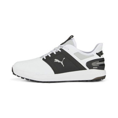 IGNITE Elevate Wide Men's Golf Shoes in White/Black/Silver, Size 10.5, Synthetic by PUMA Shoes