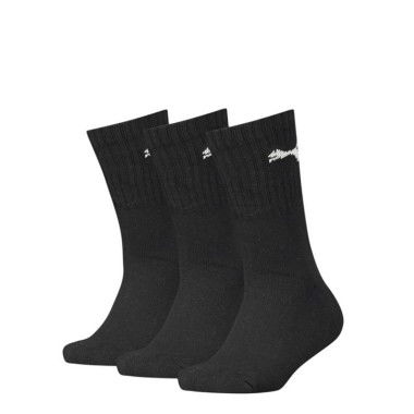 Junior Sport Socks 3 Pack - Youth 8-16 years in Black, Size 10