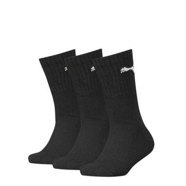 Junior Sport Socks 3 Pack - Youth 8-16 years in Black, Size 13