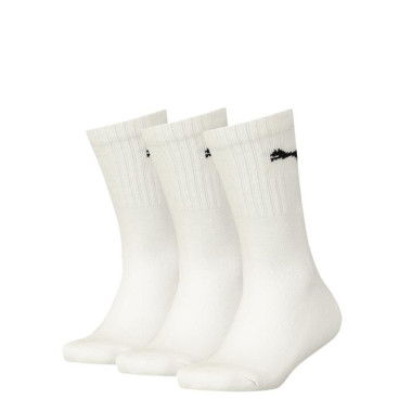 Junior Sport Socks 3 Pack - Youth 8-16 years in White, Size 13