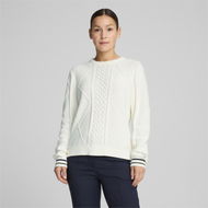 Detailed information about the product Kate Women's Cable Knit Golf Sweater in Warm White, Size Large, Cotton/Polyester by PUMA