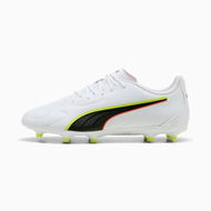Detailed information about the product KING 20 PLAY FG/AG Football Boots Unisex in White/Glowing Red/Yellow Alert, Size 7, Textile by PUMA Shoes