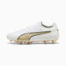 KING 20 ULTIMATE FG/AG Unisex Football Boots in White/Metallic Gold/Black, Size 13, Textile by PUMA Shoes. Available at Puma for $280.00