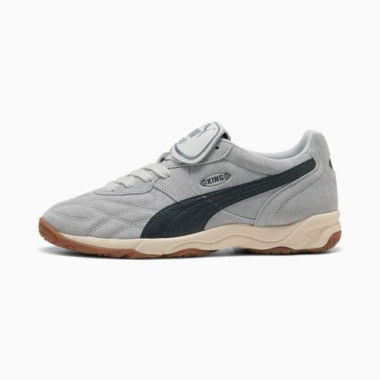 King Indoor Suede Unisex Sneakers in Gray Echo/Alpine Snow, Size 9.5, Synthetic by PUMA Shoes